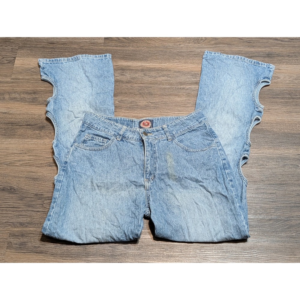 Paris Blues Vintage Y2K Scalloped Side Cut Out Flare Jeans Blue Size 11